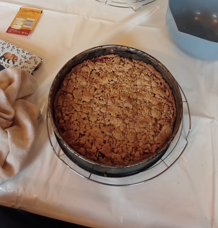kersen-aardbei Crumble eindresultaat